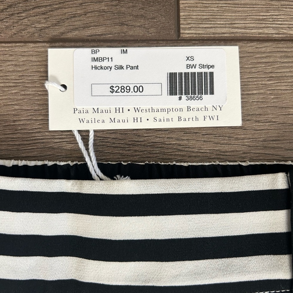 NWT IMRIE Black and White Striped Pants 100% Silk Size XS - Picture 3 of 10